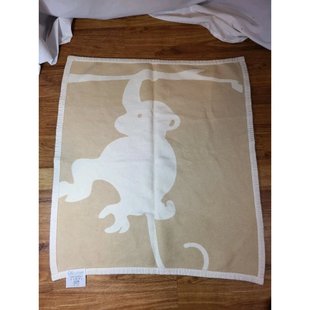 Bocasa‎ 100% Organic Cotton Monkey Baby Blanket